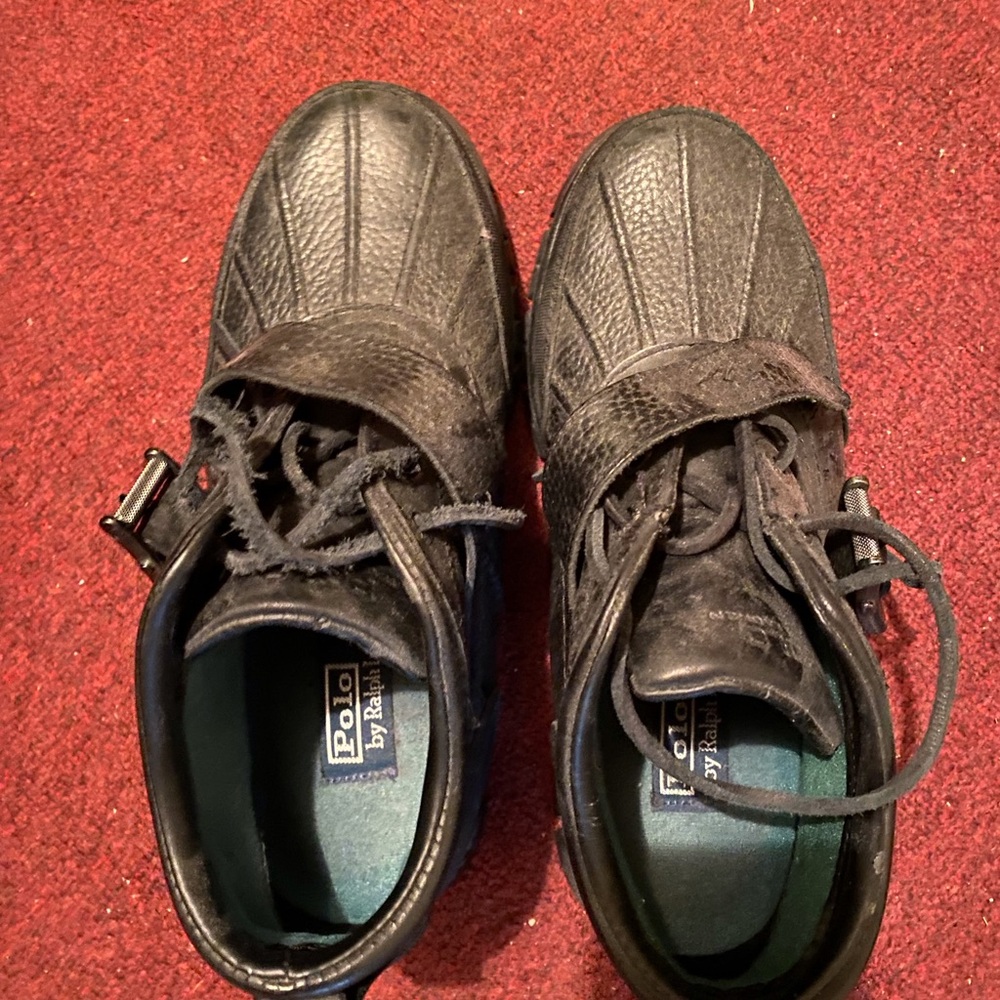 Ralph Lauren Black Rain & Snow Boots with Durable Rubber Sole